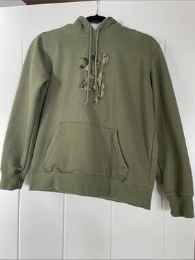 Browning Olive Green Crewneck Hoodie with Camo Logo